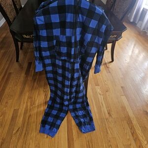 American Eagle Outfitters Blue and Black Checkered Onesie